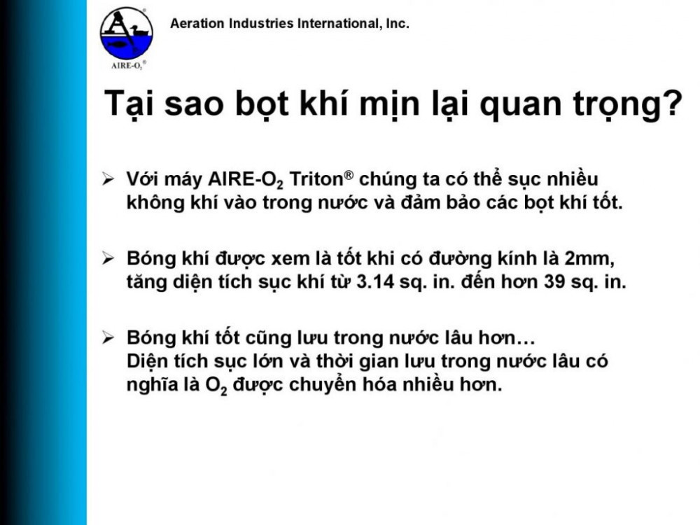 THIẾT BỊ SỤC KHÍ VÀ KHUẤY TRỘN BỀ MẶT TRITON